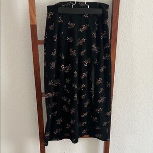 Floral Black Skirt